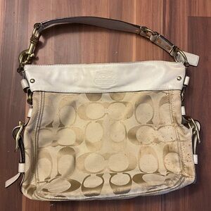 Vintage used Coach tote bag. Could use some love. Wear and stain pictured.